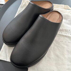 Lauren Manoogian Moto Black Leather Mules - Size 41